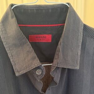 Alfani Navy Pinstripe Button-Up Shirt